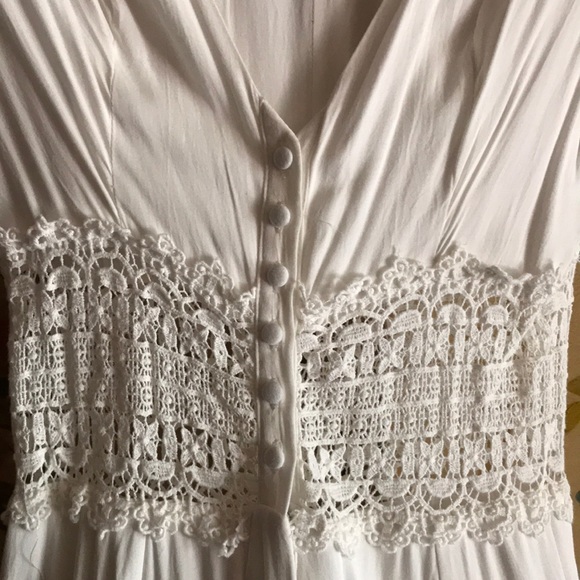 🔮Majorelle White Bohemian Lace Jumpsuit - Picture 4 of 9